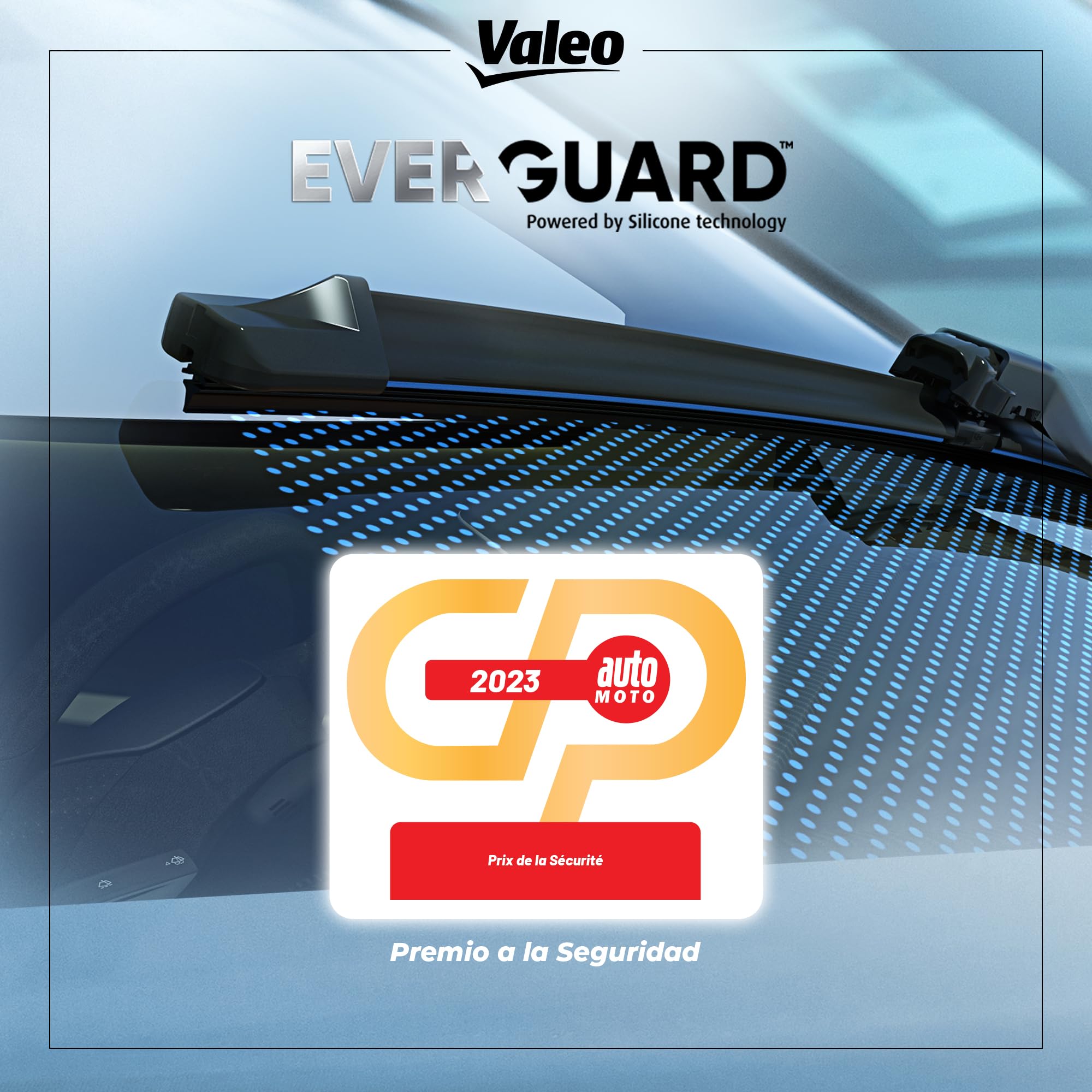 VALEO EVERGUARD - Premium - Kit de Escobillas Limpiaparabrisas Con Laminas de Silicona VSF65 + VSF40 - Longitudes: 650mm + 400mm - Escobillas Delanteras - Paquete de 2