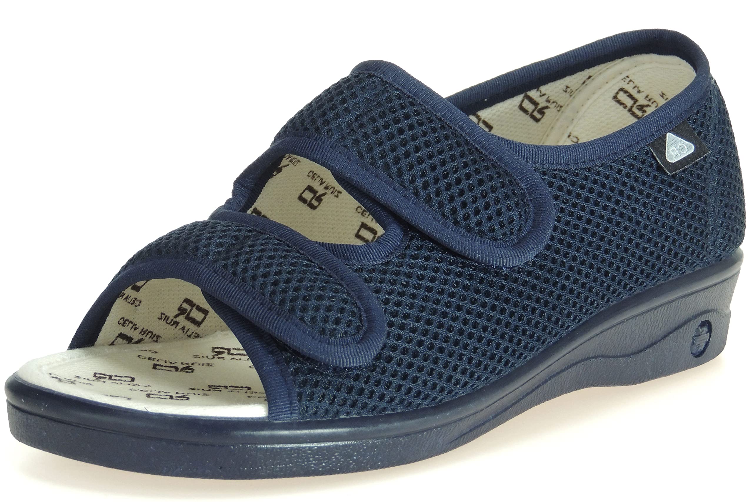 Calzados Romero. Zapatillas Anatómicas para Pies Delicados en Ancho Especial con Tratamiento Antibacteriano para Mujer. Ref. 0483. Marino Talla 36
