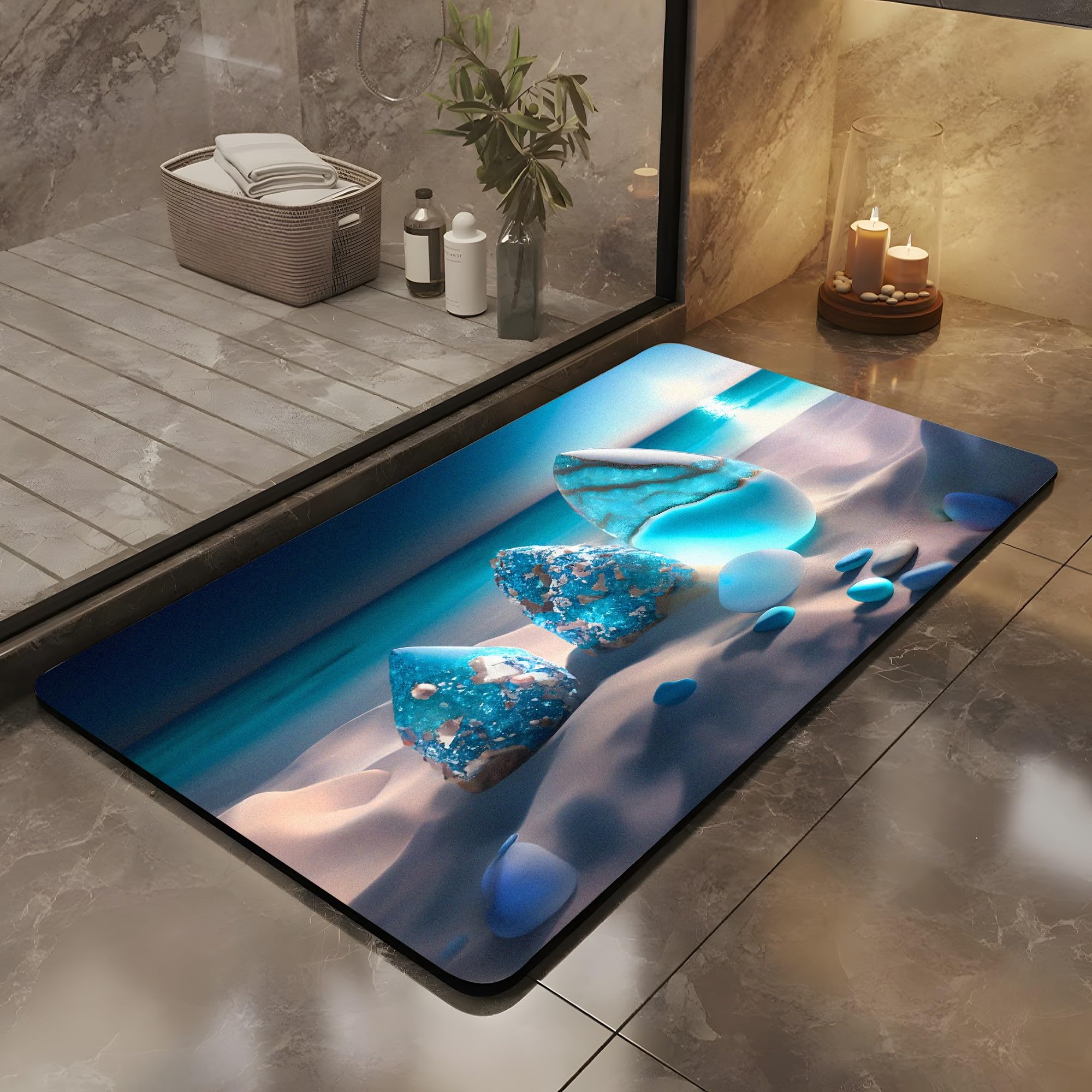 Tapis De Bain Antidérapant Gris 60x40 Cm - Absorbant Et Doux Pour Salle De Bain, Sortie Douche Ou Entrée