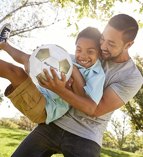 Miniatura 4 de Balón de fútbol Pelota oficial de primera calidad para niño y niña con genial patrón hexagonal iridiscente iridiscente de arcoíris, duradero, para