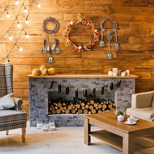 Miniatura 7 de Jetec 2 campanas de bruja para proteger las puertas, campanas de viento de bruja, corona, campanas de bruja colgantes hechas a mano, campanas de