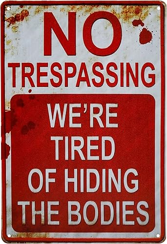 Letreros de metal retro para decoración de Halloween, 8 x 12 pulgadas, para interiores y exteriores, decoración de bar vintage, para patio, no entrar