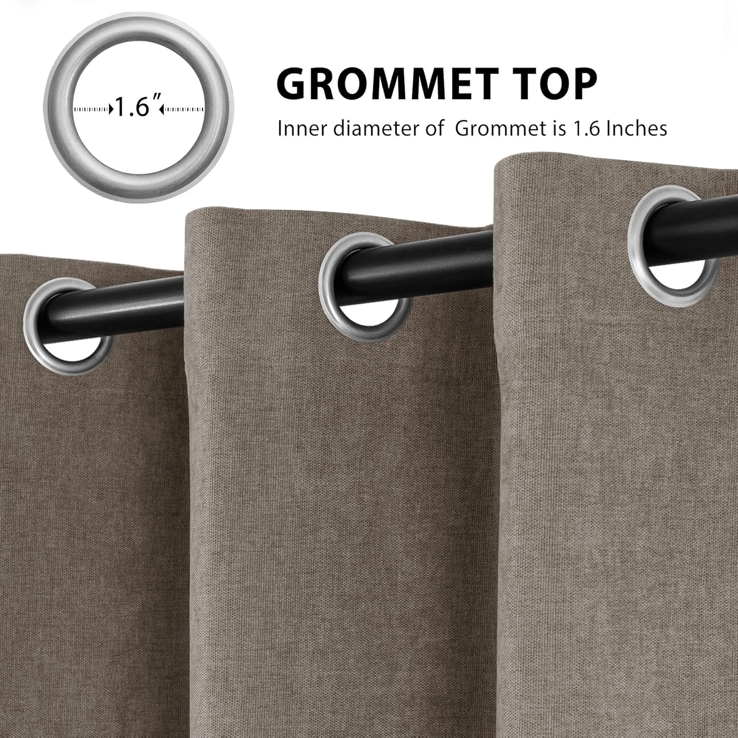 Macochico Extra Wide 100% Blackout Chenille Curtains for Sliding Glass Door Patio Doors, Thermal Drapes for Bedroom Living Room, Soft and Luxury, with Tieback, Oak, 100”Wx84”l, 1 Panel