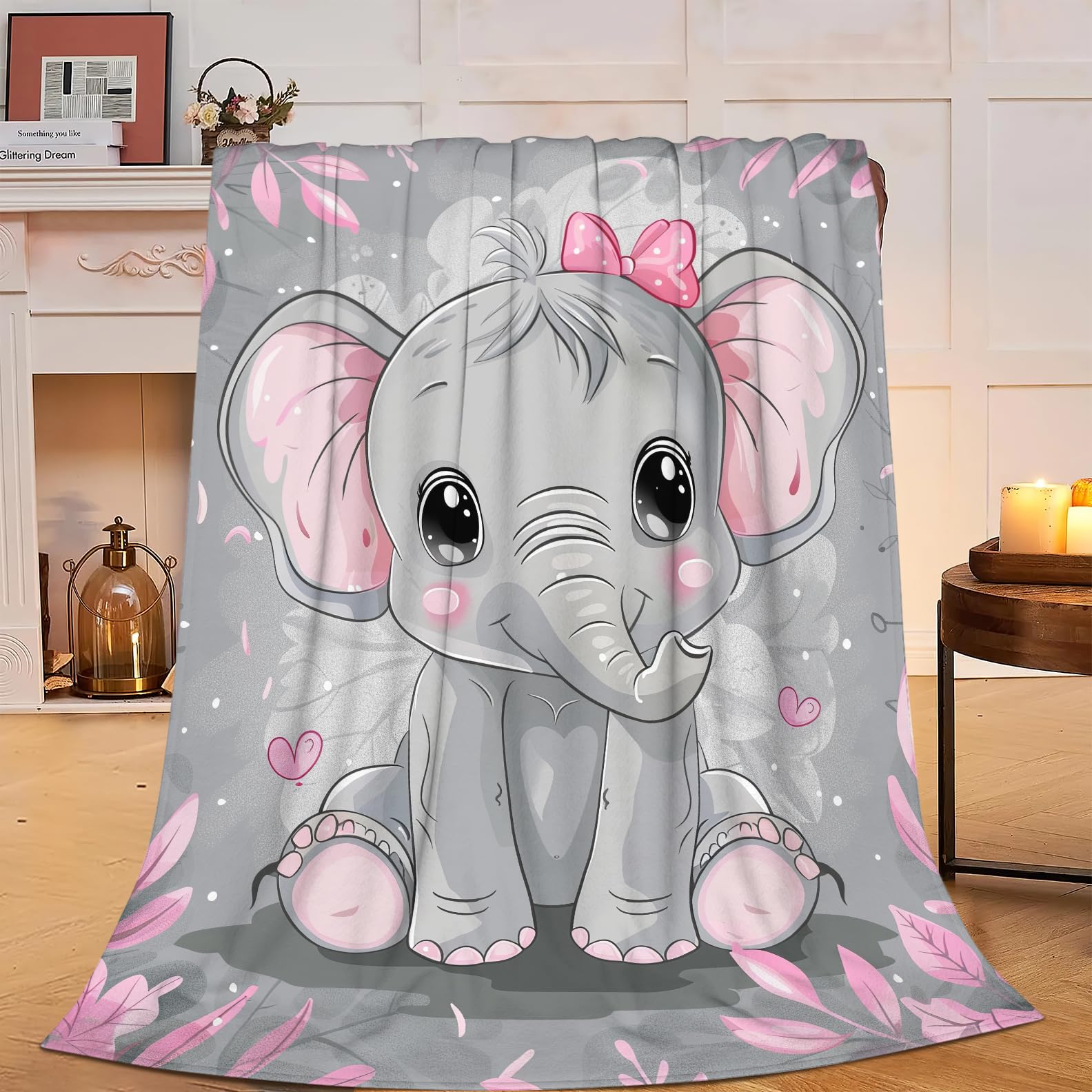 Elephant Blanket Elephants Fleece Throw Blanket Super Soft Warm Cozy Fuzzy Plush Elephant Blanket Gifts for Girls Boys Kids Room Decor 40