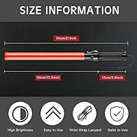 Vista 2 de Varita de tráfico de señal, 12 unidades, varita de control de tráfico de seguridad, bastón iluminado multifuncional con LED con 2 modos de parpadeo