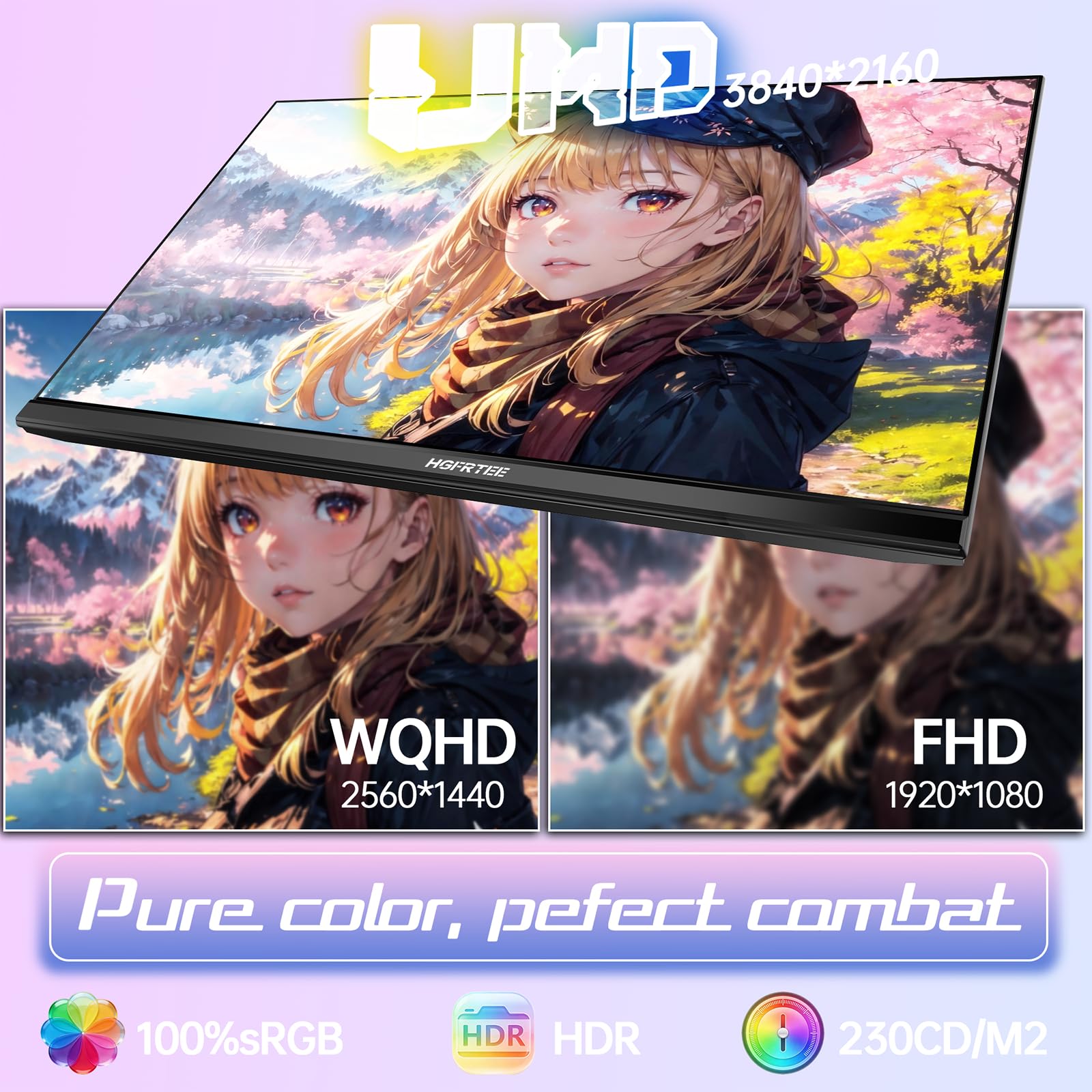 Monitor gaming 32" 4K UHD (3840 x 2160p), 60Hz, pannello IPS 100% sRGB, 1ms GTG, compatibile FreeSync. Immersione totale grazie alla sua alta risoluzione e oltre 1,07 miliardi di colori.