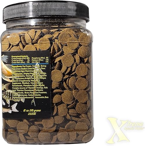 Vista 28 de Xtreme Scrapers Wafers - Alimento para peces de alta calidad de 0.551 in de rápida absorción – Rico en nutrientes y celulosa, ideal para comederos