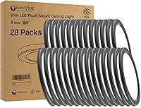 Vista 24 de Lámpara de Techo de Montaje Empotrado de 5.4" Regulable con ETL CERT, 8W 5000K Luces de Techo LED Blancas Ultra Delgadas Redondas para Dormitorio