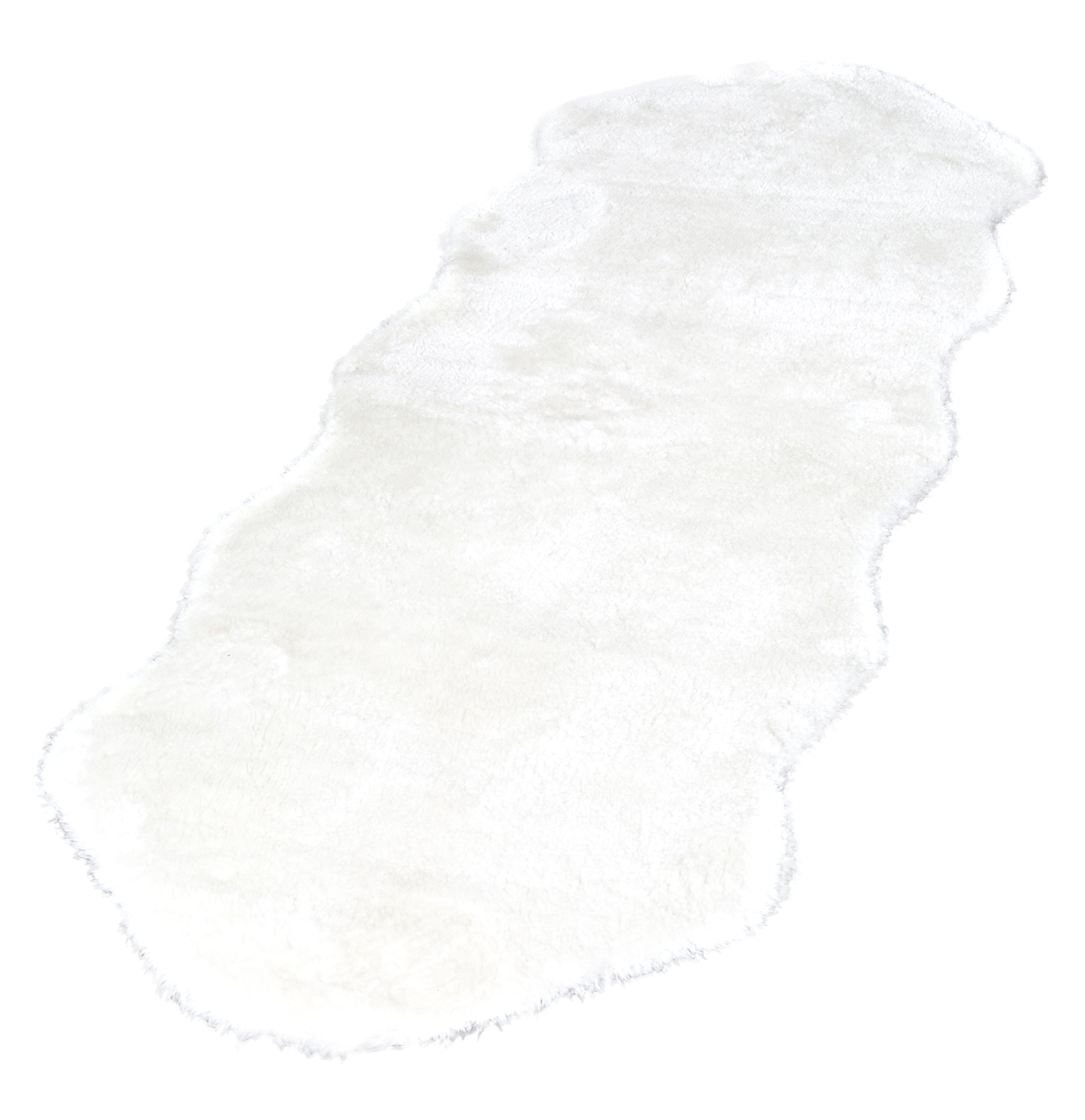 andiamo Teppich Lambskin - Kunstfell - flauschiger Teppich Schlafzimmer - geeignet als Bettvorleger Schlafzimmer oder als Fellteppich Wohnzimmer - Lammfellimitat pflegeleicht 55 x 160 cm weiß
