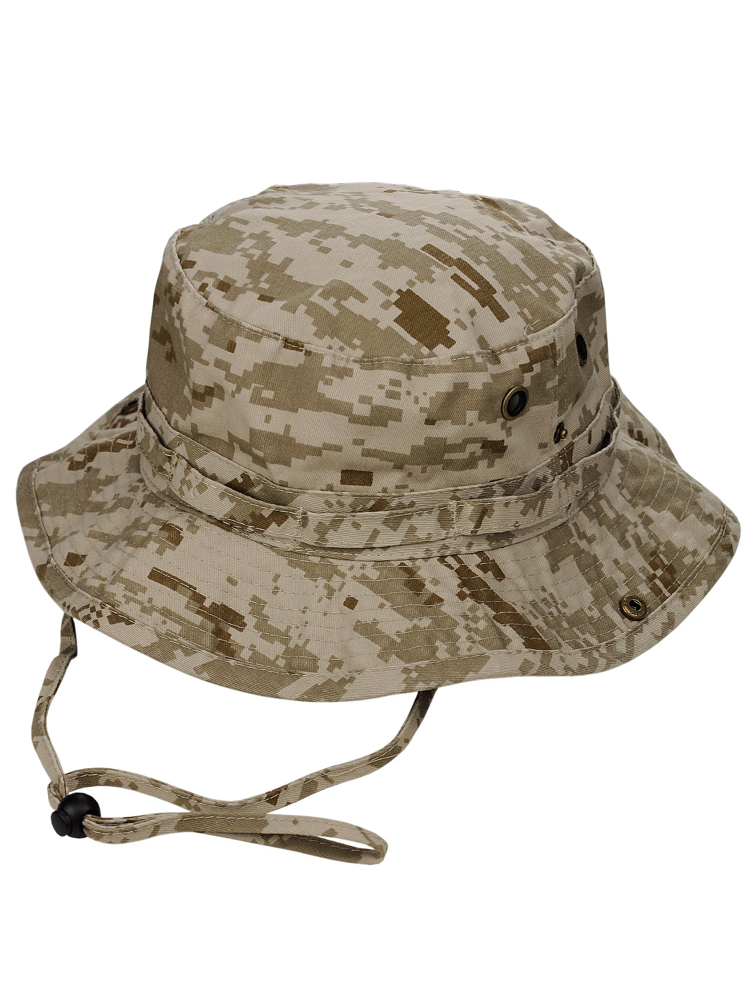 MG Men's Washed Cotton Twill Chin Cord Outdoor Hunting Hat, Desert Digital, XL