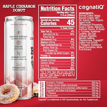 Brew Shockalaka Maple Cinnamon Donut Cold Brew Coffee, Zero Sugar, 12 Pack