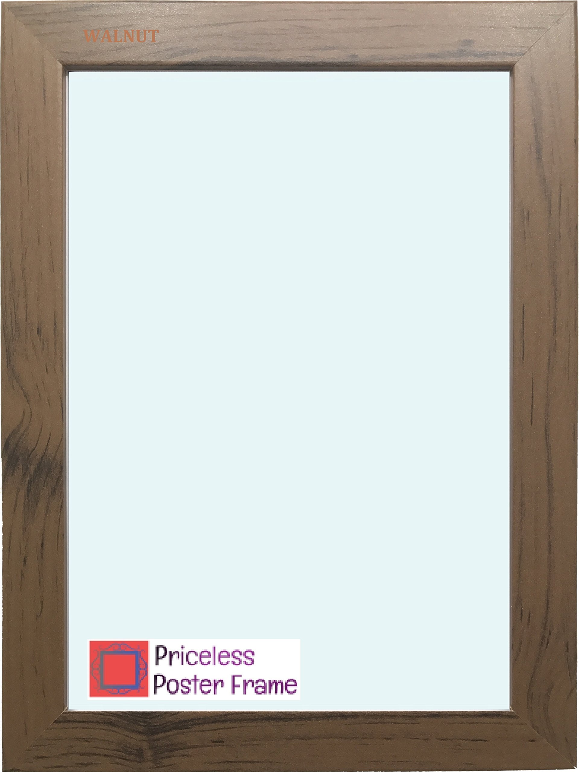 Priceless Poster Photo Frame And Picture Frames Black,White,Oak,Walnut,Silver (9x6", Walnut)