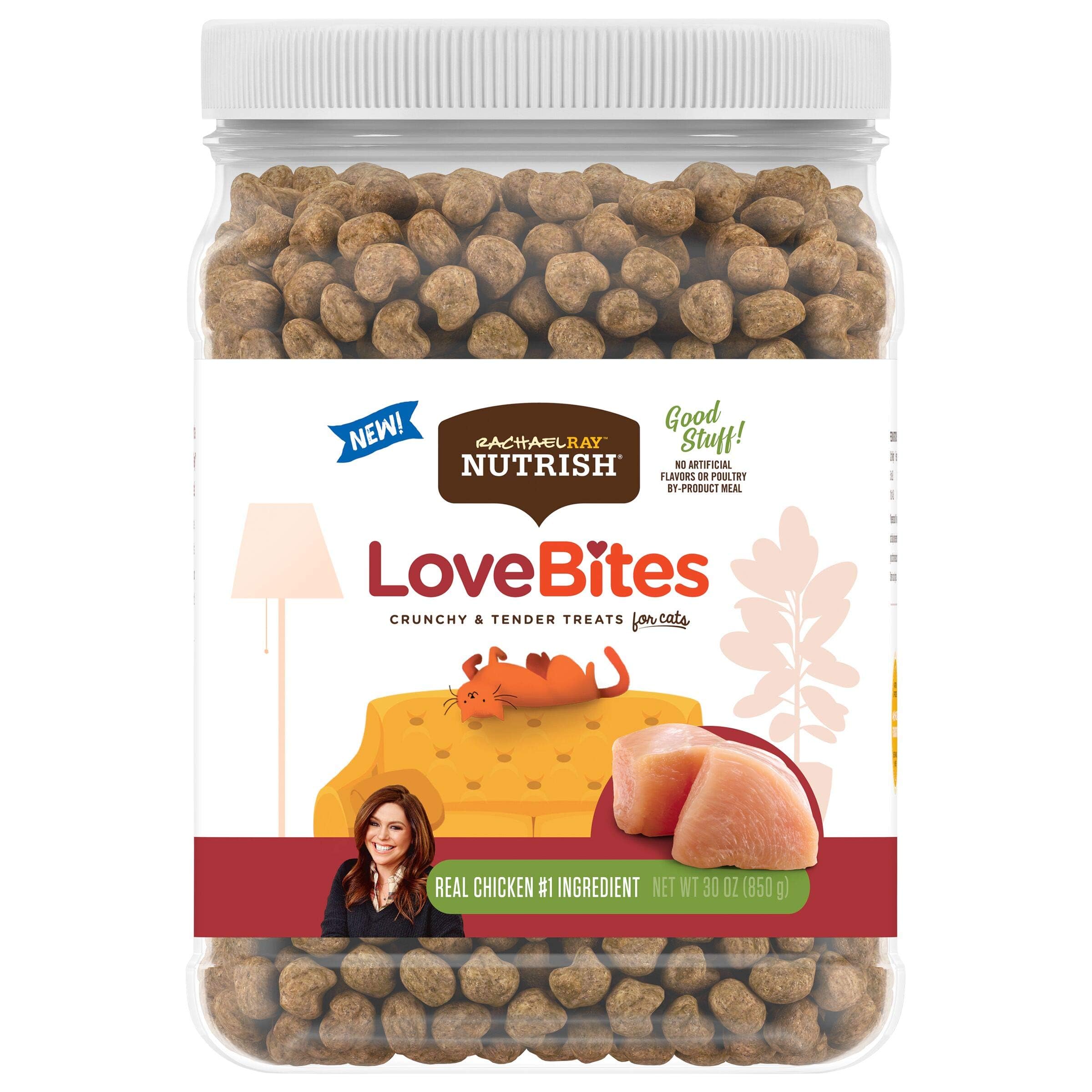 Rachael Ray Nutrish Love Bites Cat Treats, Chicken, 30 Ounces