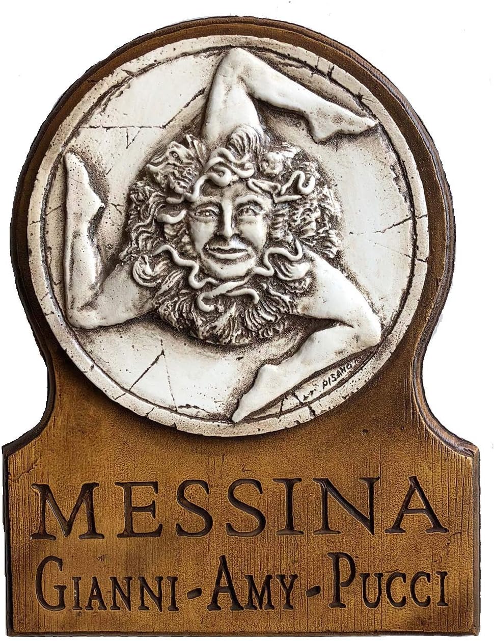 Piazza Pisano Sicilian Trinacria Personalized Plaque