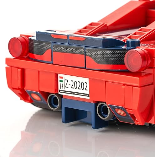 Miniatura 5 de Block Builder Ferrari F8 - Juego de bloques de construcción de autos de carreras (306 piezas) para niños y adultos