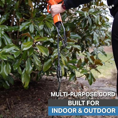 Miniatura 32 de Cable de extensión para exteriores de 100 pies, cable de extensión negro SJTW 16/3 de 100 pies, 3 puntas, cable de alimentación exterior resistente