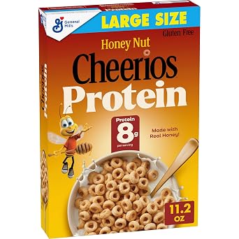 Cheerios Honey Nut Protein Cereal, 8g Protein, Gluten Free, 11.2 oz