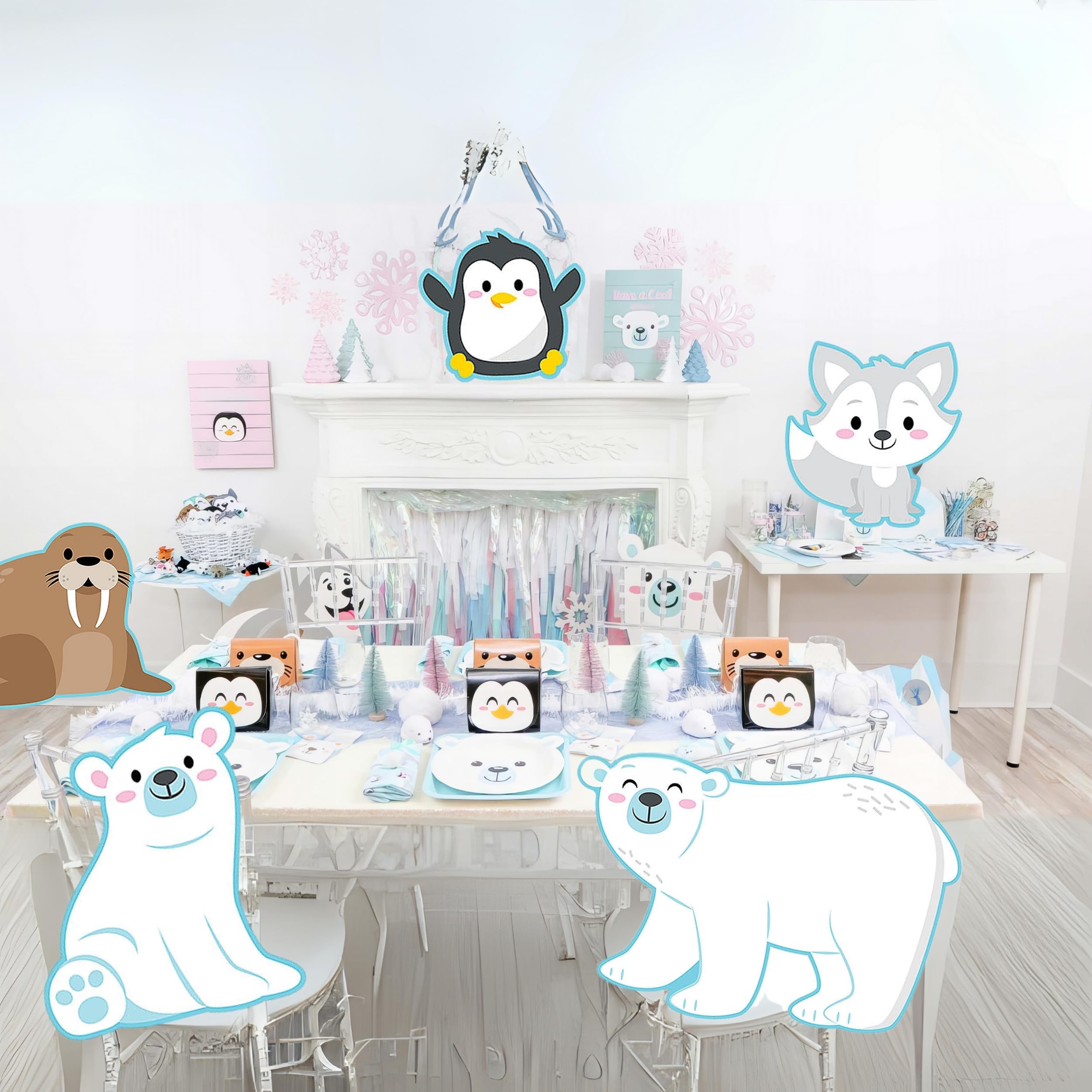 Amazon.com: Winter Arctic Animals Cutouts - Party Decor - 6 Pieces