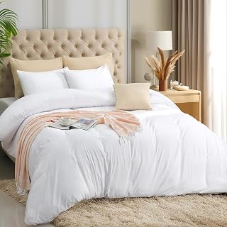 Utopia Bedding Duvet Cover Set with Pillowcases - 3 Pieces Bedding Duvet Cover with Zipper Closure - 1 Duvet Cover with 2 Pillowcases - Soft Brushed Microfiber (Queen, White) - Amazon product rated Grade A