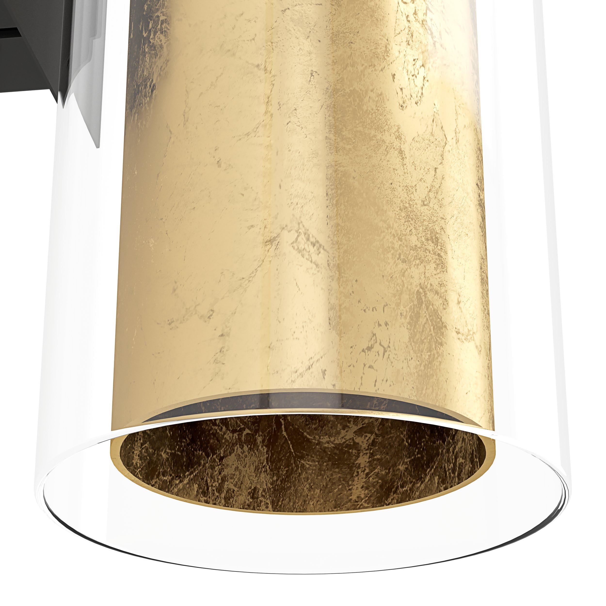 EGLO Wandlampe Pinto Gold, 1 flammige Wandleuchte, Material: Stahl | Farbe: Schwarz, Glas: klar, gold, Fassung: E27, inkl. Schalter