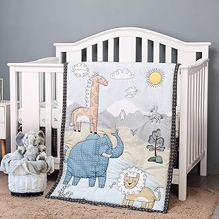 4 Piece Baby Crib Bedding Set for Boys Girls