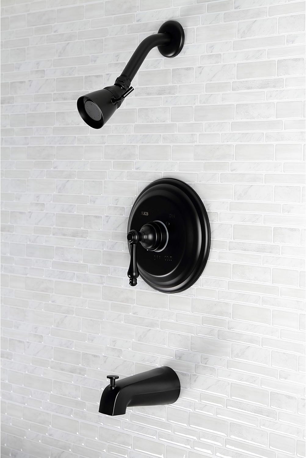 Kingston Brass KB3630AL Restoration Single-Handle Pressure Balanced Tub and Shower Faucet in Matte Black