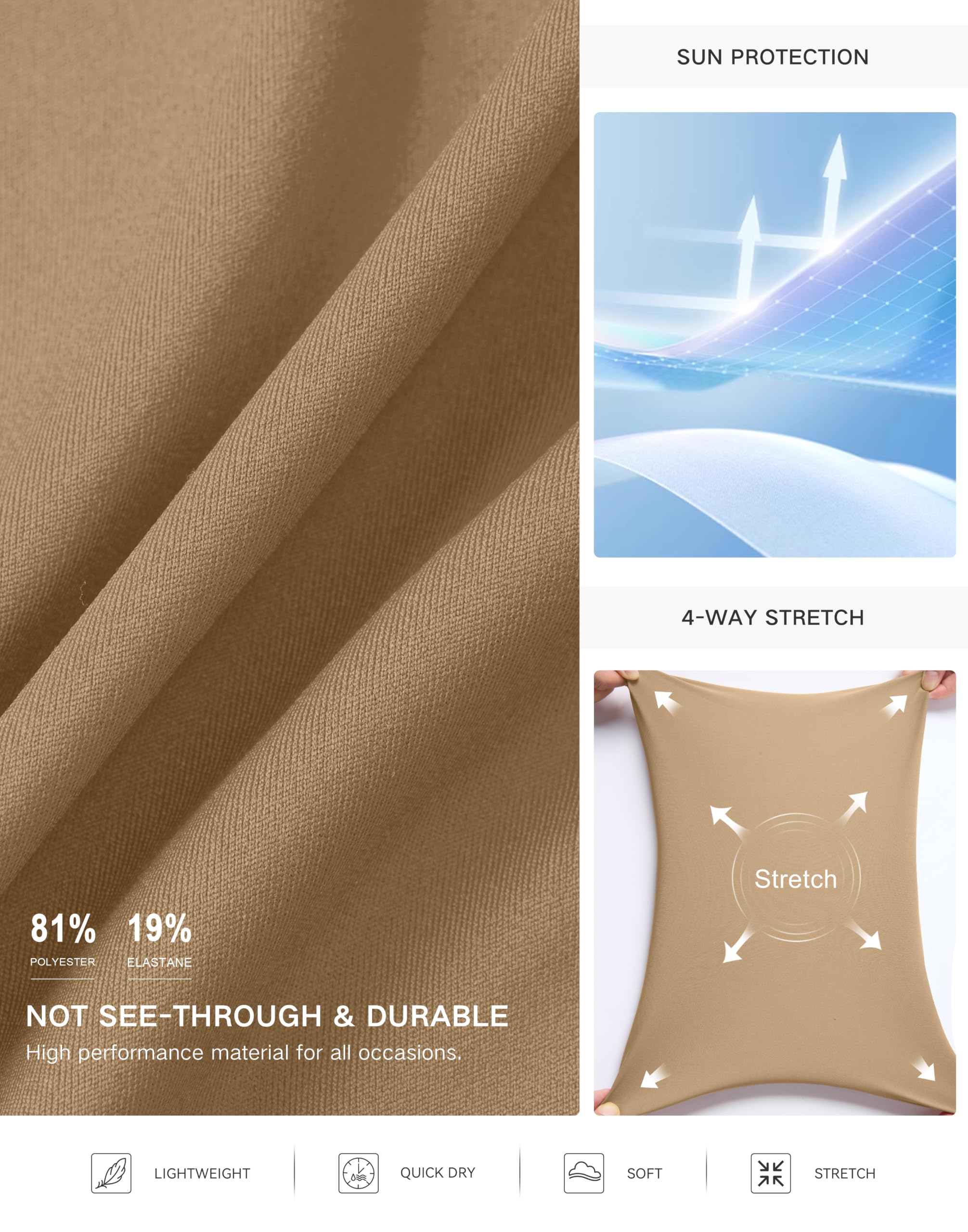 SANTINY Golf-Skorts, Röcke für Damen, Reißverschlusstaschen, hohe Taille, Tennisrock, athletischer Skort