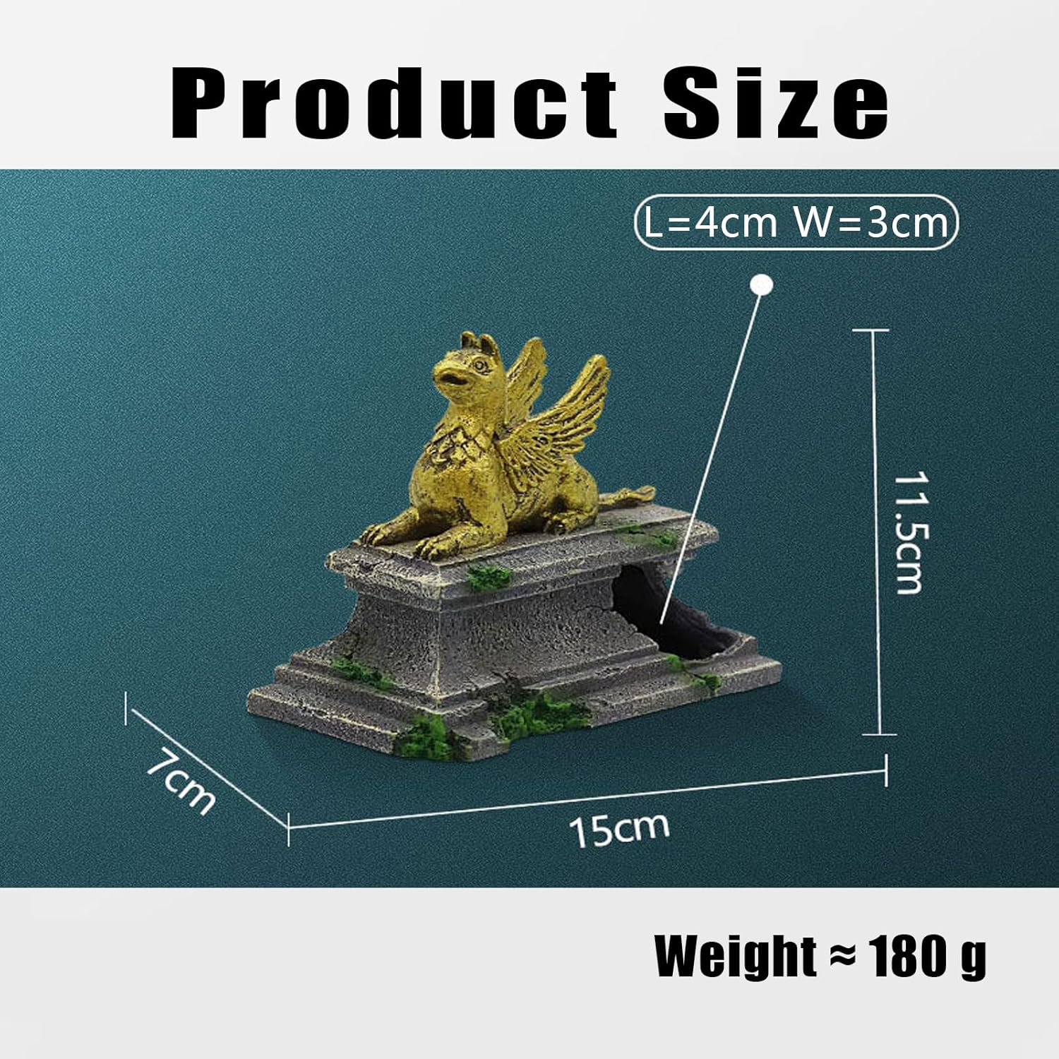 Retro Buddha Sculpture,Fish Tank Aquarium Reptile Tank Resin Decorative Ornaments for Amphibious Reptiles Pets and Fish Hiding Habitat Breeding Nests