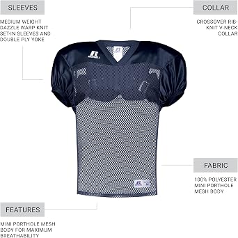 Russell Athletic Boys' Russell Athletic Boys Stock Practice Jersey Youth Football Gear & Training Equipment for Practice & Games