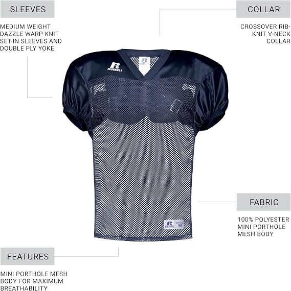 Russell Athletic Boys' Russell Athletic Boys Stock Practice Jersey Youth Football Gear & Training Equipment for Practice & Games
