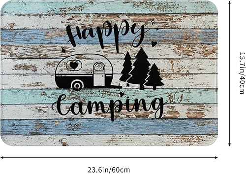 Miniatura 3 de Tapete para puerta de cámper, tapete de baño antideslizante de 16 x 24 pulgadas, tapete de bienvenida para interiores y exteriores, alfombra de