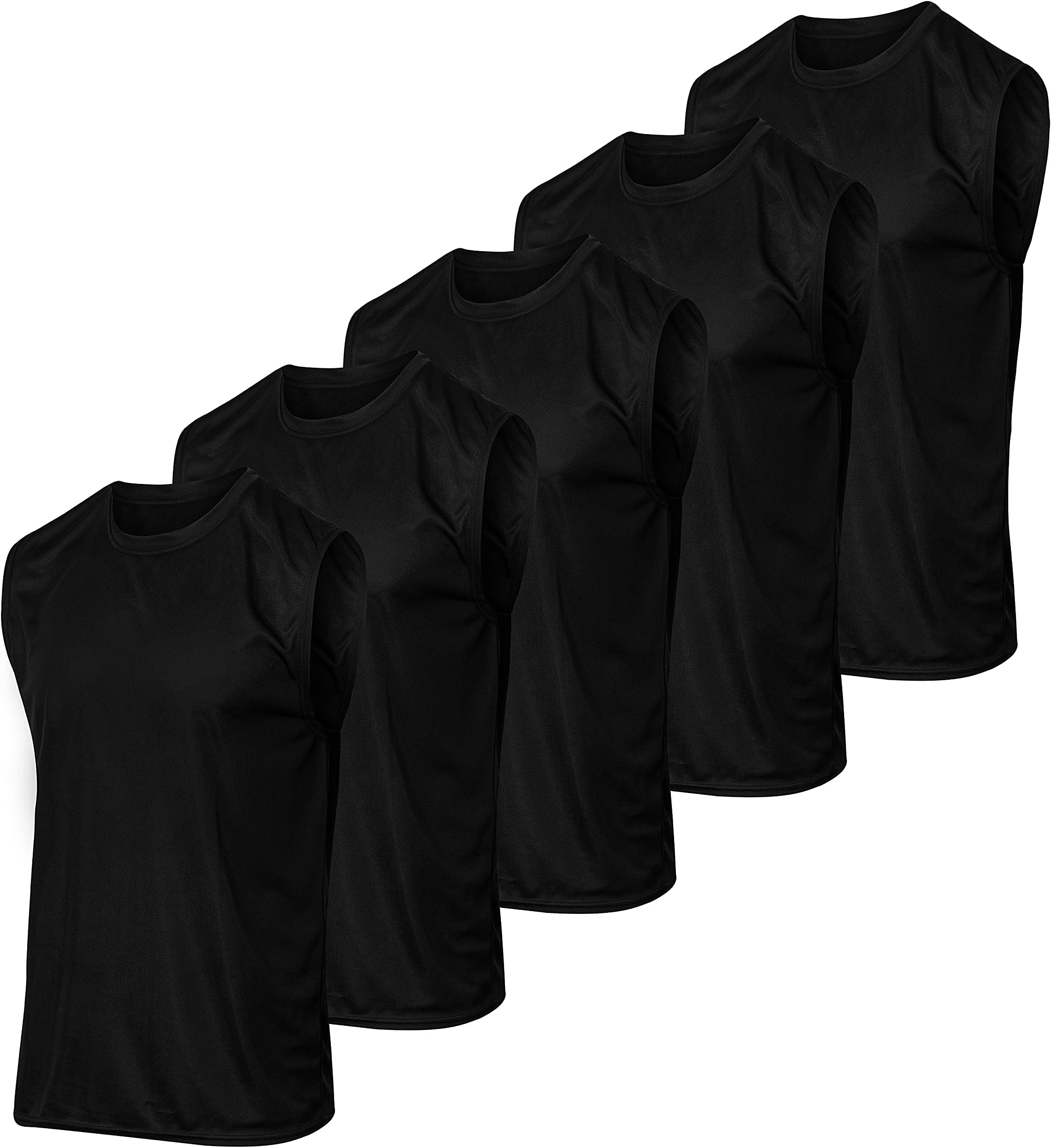 Real Essentials5 Pack: Men's Mesh Active Athletic Tech Tank Top - Workout & Training Activewear (Available in Big & Tall)