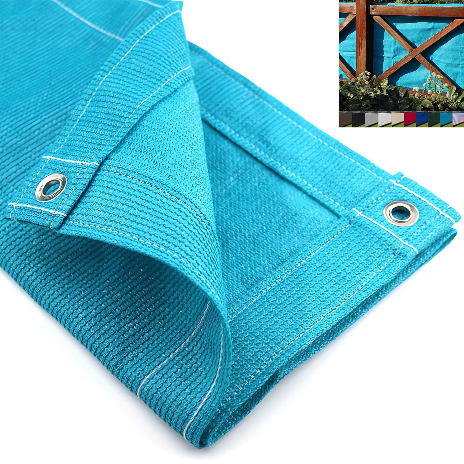 OTIGA Balcony Privacy Screen for Balcony,2x5m Mesh Fabric Garden Screening Outdoor UV protection,180gsm Fence Covering with Eyelets,for Outdoor Privacy Shield, Pool, Terrace, Patio, Fence Cover