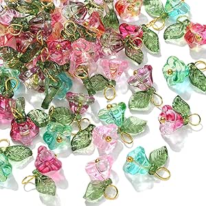 10 Cappucci In Vetro A Forma Di Fiore | Per Gioielli Fai Da Te, Orecchini E Decorazioni - Foto 9