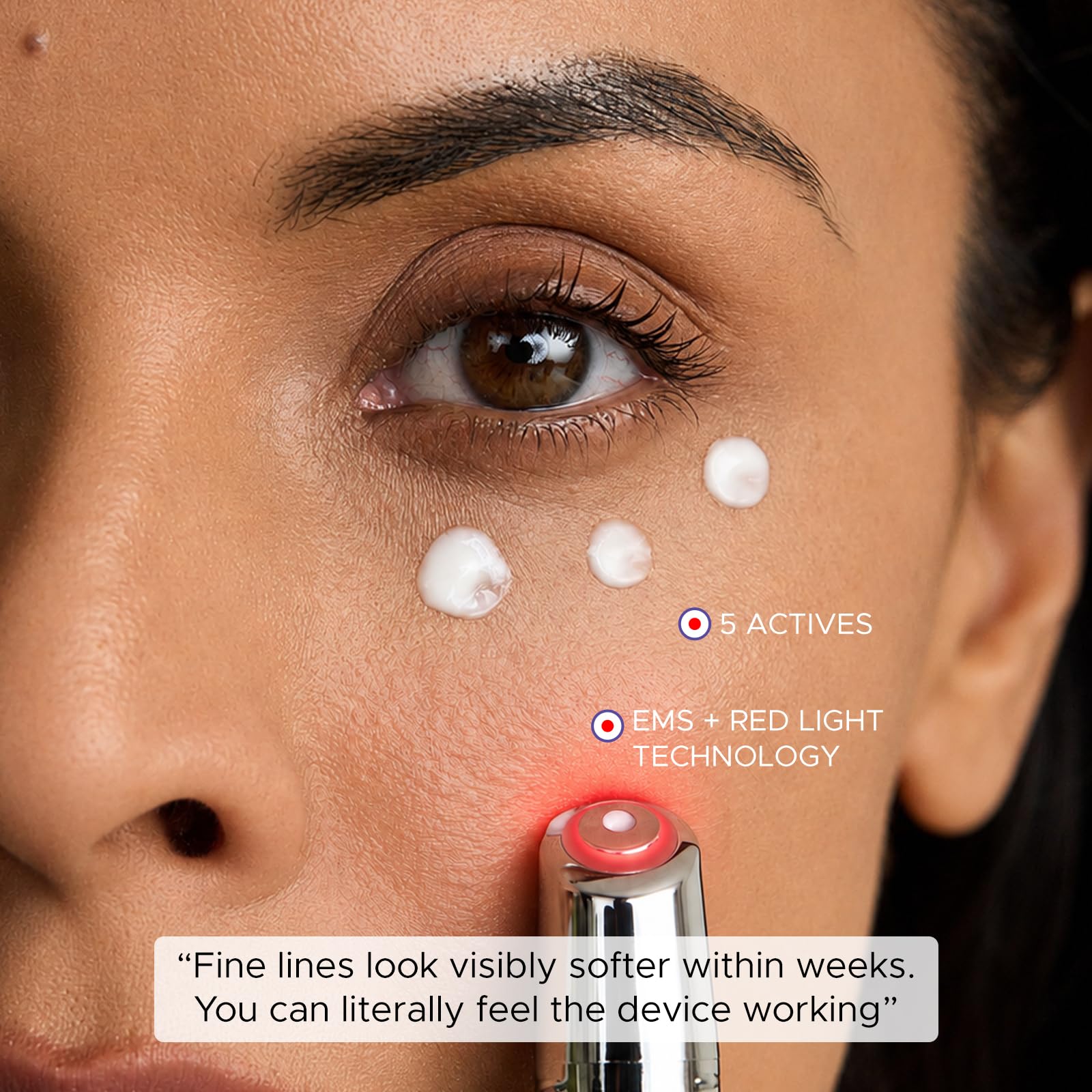Indulgeo Essentials Eyes On Duty 2.0 Under Eye Gel with EMS, Red Light & Micro-Vibration Applicator | 5% Volufiline, Eyeliss & Caffeine | Hydrating Eye Care, Puffiness & Fine Lines | USB Rechargeable — Amazon image 2