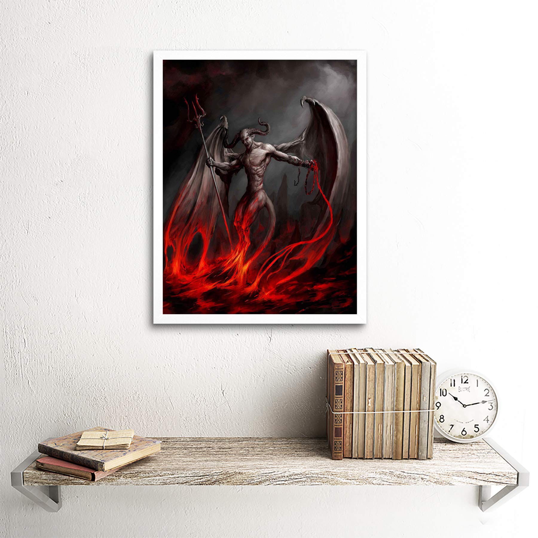 Amazon.com: Wee Blue Coo Painting Devil Demon Fire Chain Trident