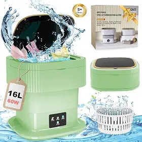 Mini máquina de lavar portátil, lavadora de roupa pequena compacta de 11L com centrifugação, 2 em 1 dobrável Lavadora Portatil limpeza profunda para roupas íntimas, roupas de bebê, meias,