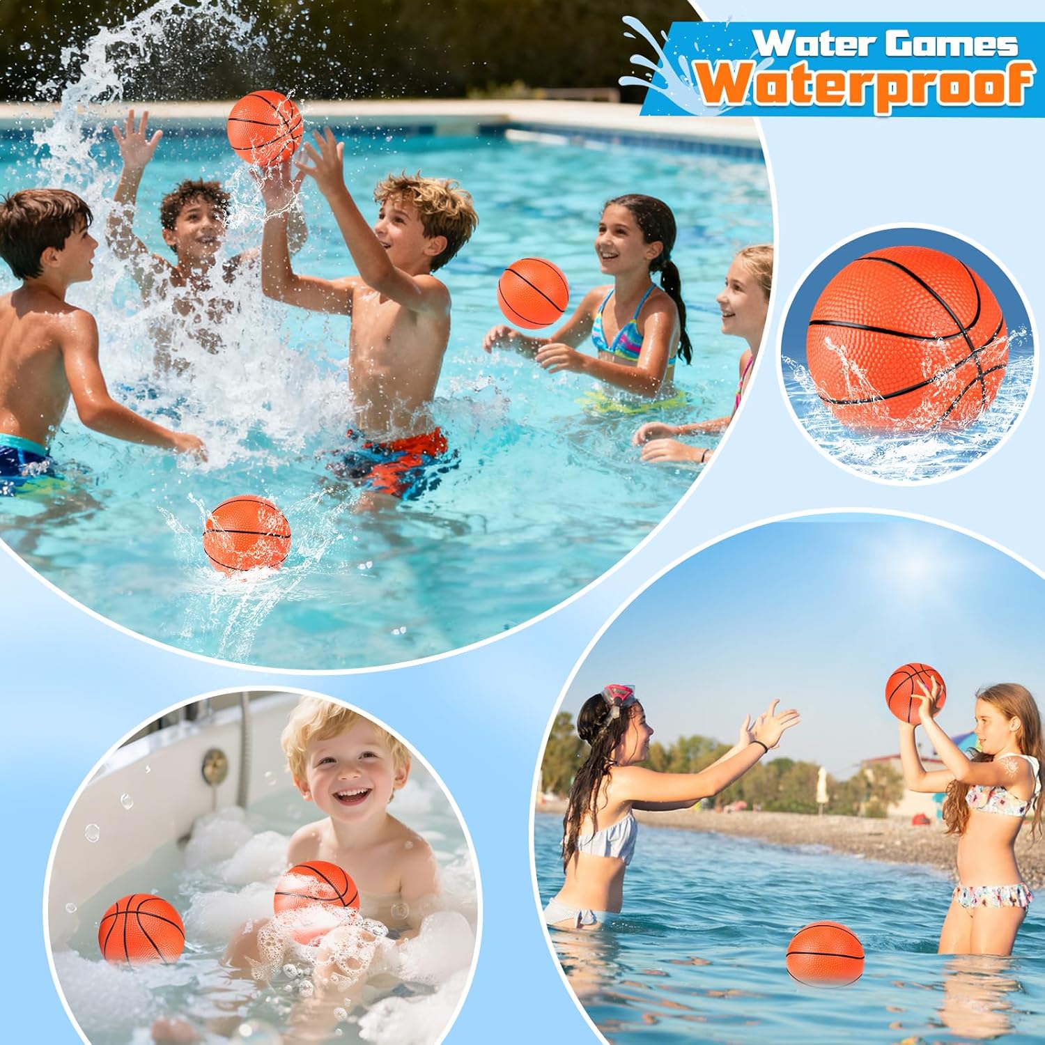 Hymaz 36 Pcs 4 Inch Mini Basketballs Ball for Kids, Rubber Small basketballs with Pump for Kids Basketball Gifts - Inflatable Ball for Basketballs Hoop, Geart for Sports Beach Pool Theme Party Favor