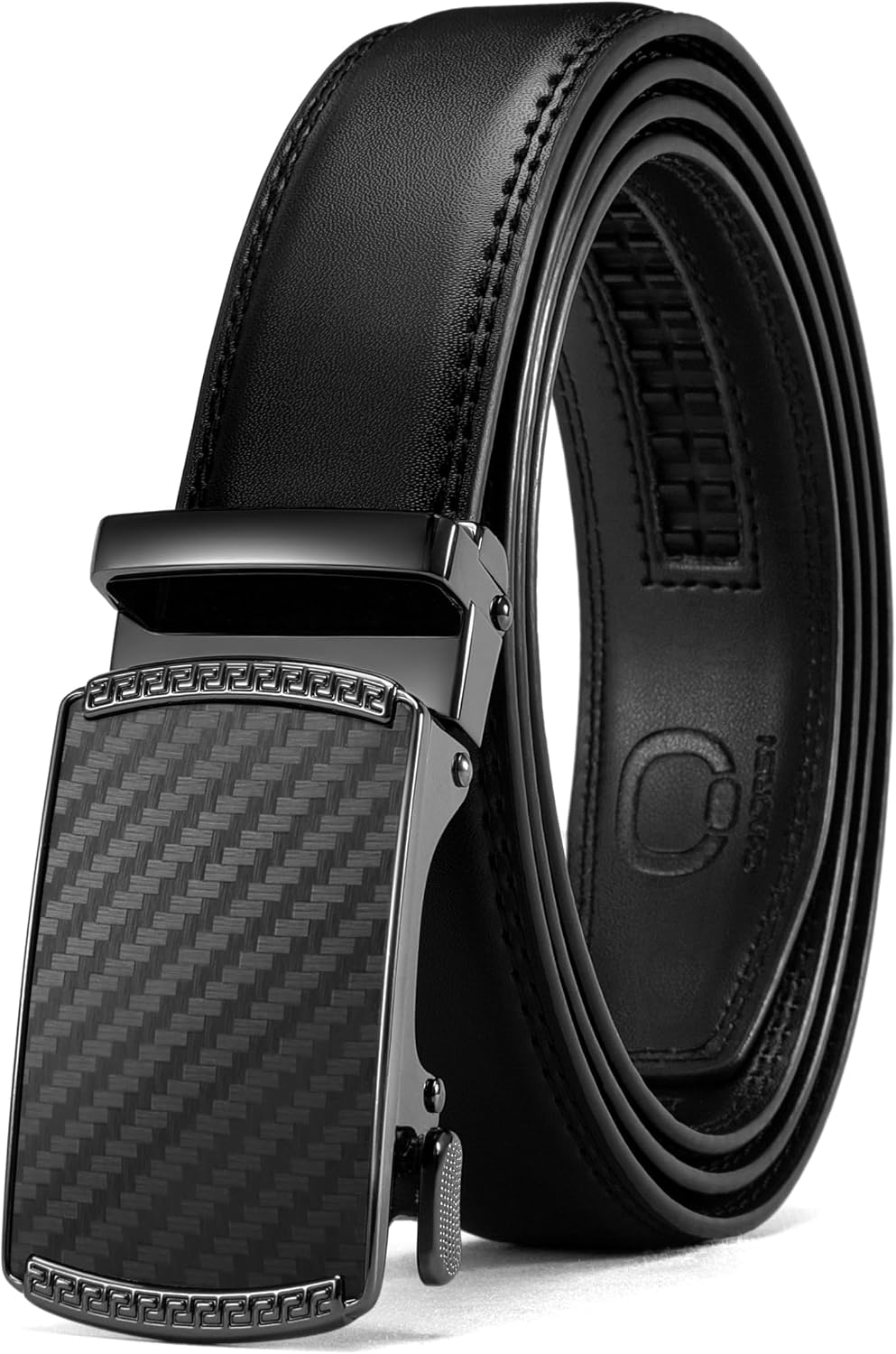 CHAOREN Mens Dress Belt - Mens Ratchet Belt Leather for Dress Pant - Micro Adjustable Belts Fit Everywhere