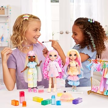 Rainbow High Watercolour & Create DIY Fashion Doll with Washable Watercolours and Tie-Dye Kit - Green Eyes, Straight Hair, Extra Top & Shoes - Colour, Create, Play, Rinse and Repeat - Kids 4-12+ Years