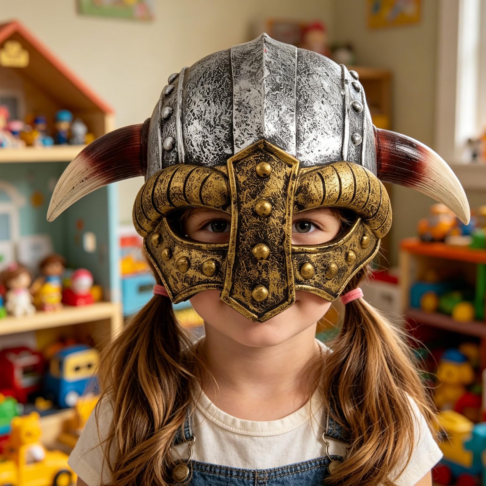 Cappello vichingo con corna di toro per bambini, decorazione per elmo da cavaliere medievale, cappello da guerriero medievale per giochi di ruolo e foto di scena.