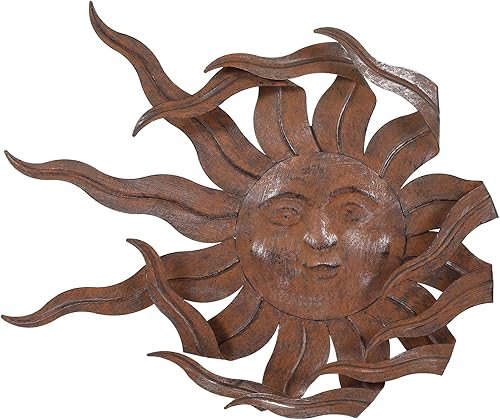 Metal Sun Wall Art Decor 21" W Large Sunface Outdoor Decor