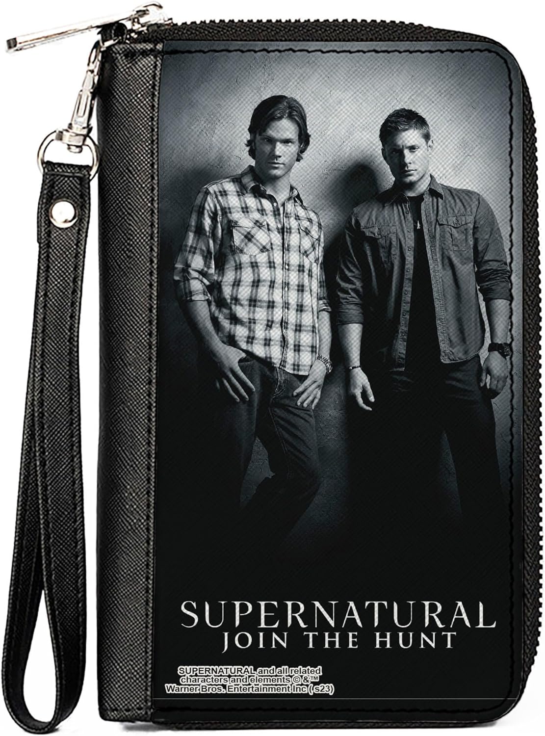 Buckle-Down Supernatural Wallet, Zip Around, SUPERNATURAL Winchster Brothers Black/White, Vegan Leather