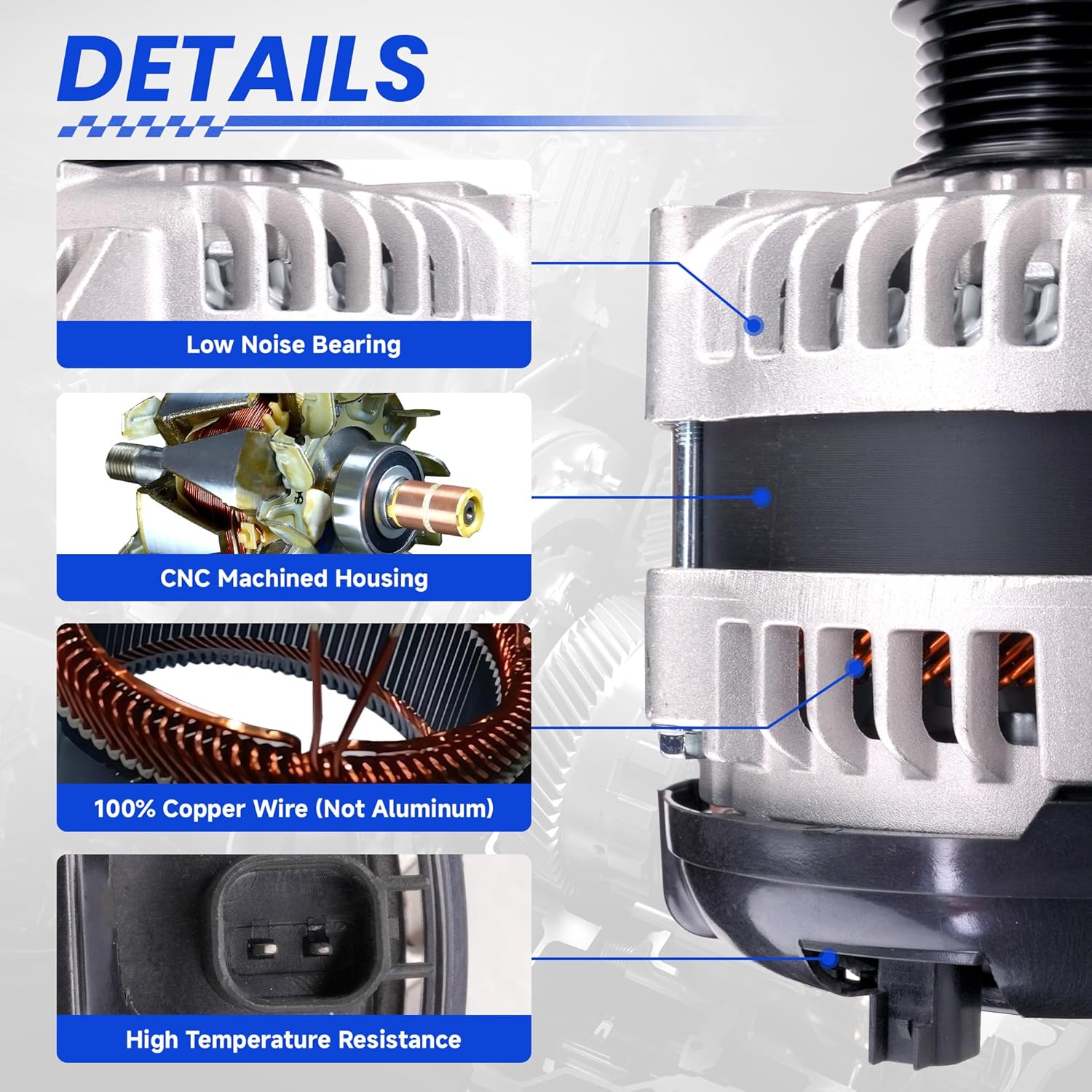 High Output Alternator For-Dodge Avenger 2011-2014 Journey 2011-2016 Grand Caravan 2011-2016, For-Ram C/V 2012-2015, For-Routan 2011-2014, OE# 4210000770,12V 160Amp