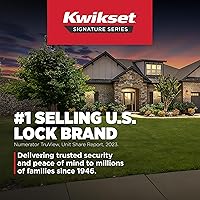 Vista 5 de Kwikset Hancock - Pomo de puerta simulado, manija de una sola cara para armarios, puertas dobles francesas y despensa, pomo de puerta interior negro