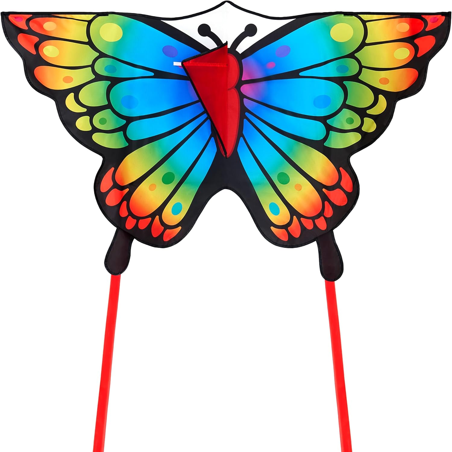 JOYIN Rainbow Butterfly Kites for Kids and Adults, Easy to Fly Large Single Line Kites for kids - 55" x 27.5" Kite with 328ft String for Beginner, Butterfly Beach Kite for Outdoor Games and Activities
