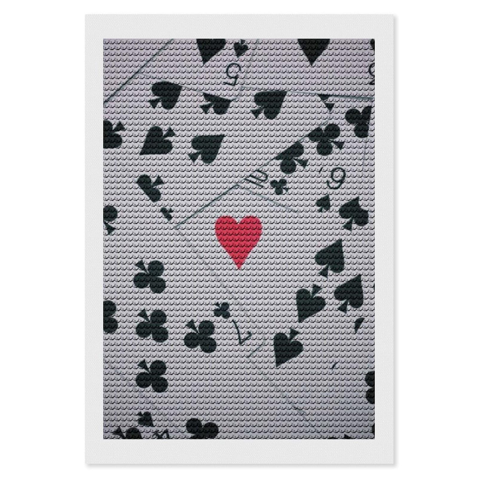 Nclqvjxzkhw Style Poker Playing Cards Diamond Art Painting For Adult Round Diamonds Pictures Arts Crafts Home Wall Decor 8"X12"