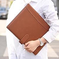 Vista 6 de Wason Portafolio Padfolio A4 Carpeta de cuero PU Archivo Estuche con almohadilla de escritura y portapapeles extraíble para organizador de oficina