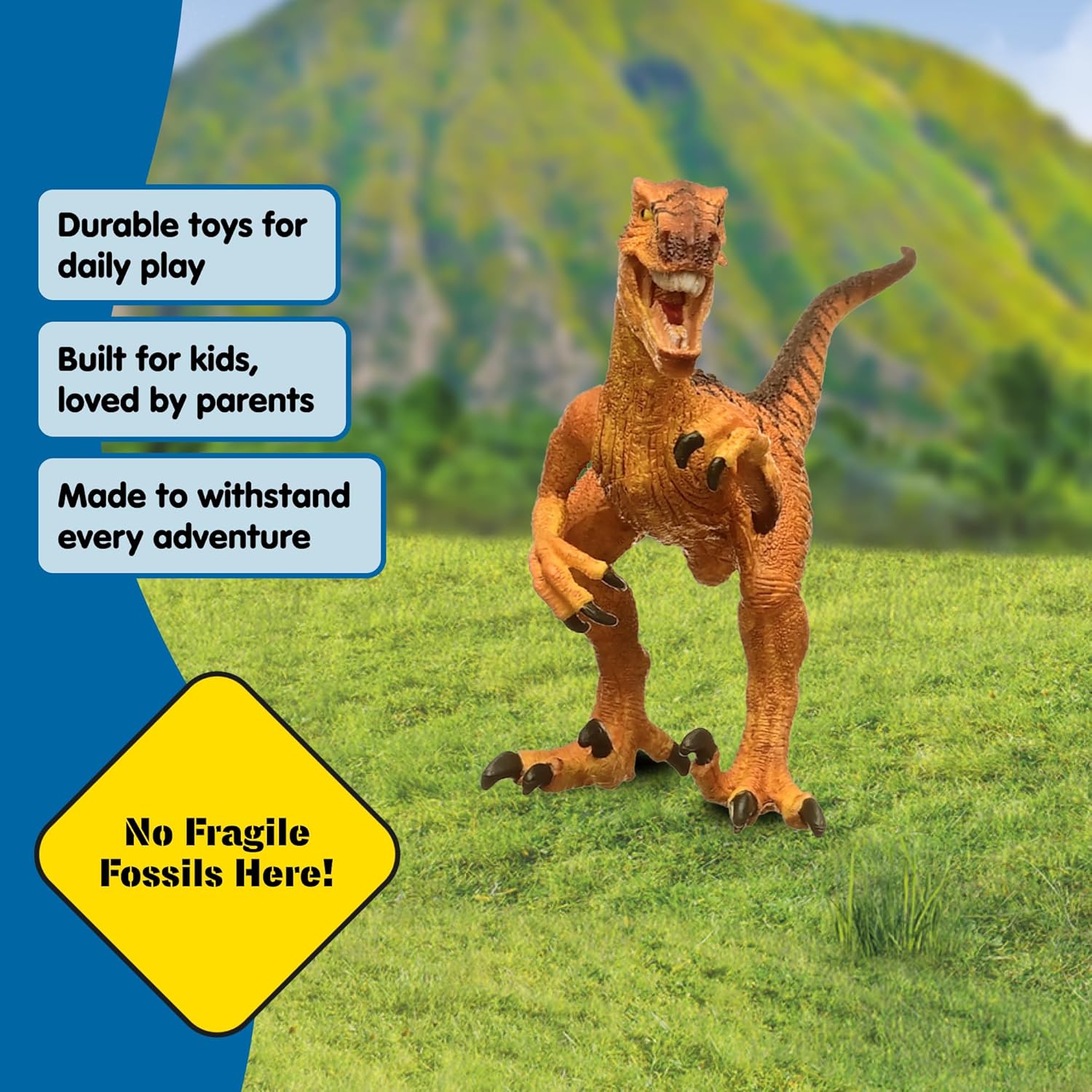 Schleich Dinosaurs - 7", Realistic Velociraptor Dinosaur Toy. Detailed Dino Action Figure with Movable Jaw for Boys and Girls. Fun, Imaginative Play Figurine Dinos - Cool Toys for Kids Ages 5+, 15045