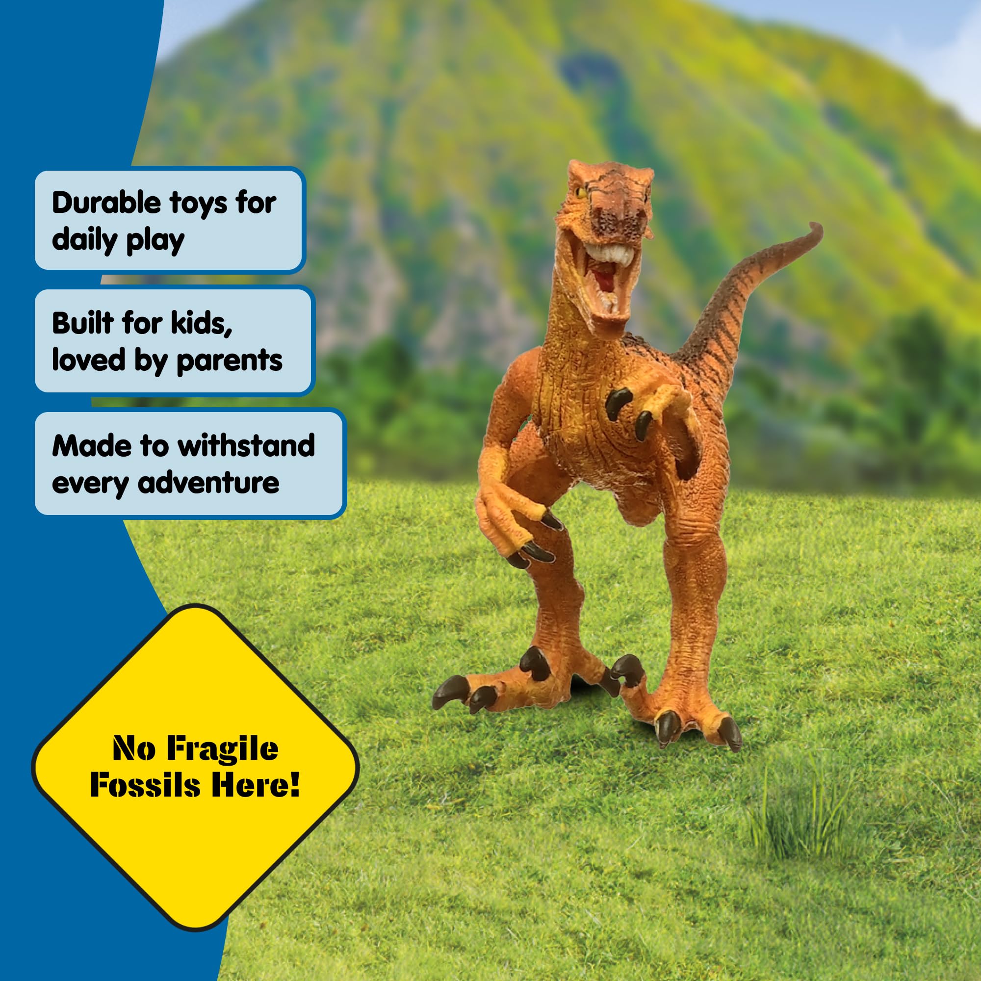 Schleich Dinosaurs | Velociraptor 15045 | Dino detallado con mandíbula y Brazos móviles | Regalo Ideal para niñas y niños | Juguete Dinosaurio 3 años | 6 x 18 x 10 cm